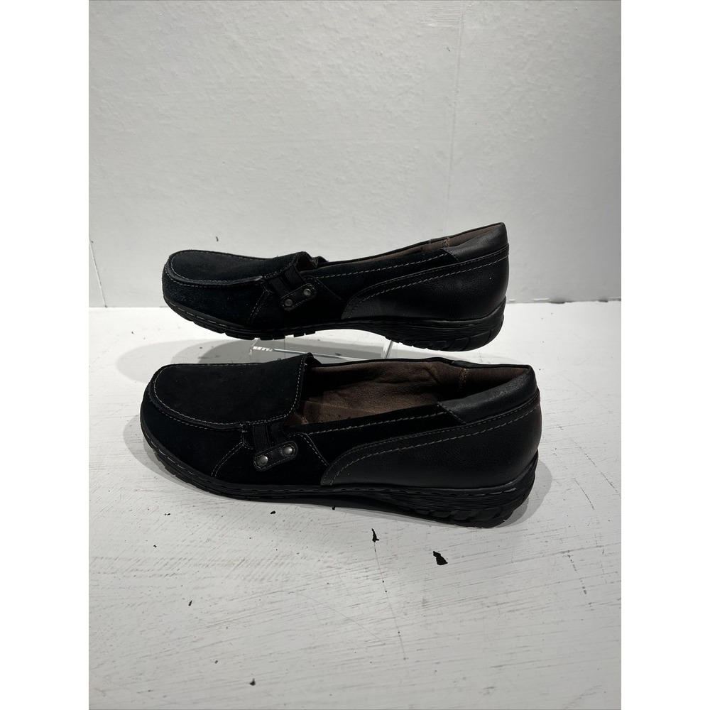 Natural Soul By Naturalizer Women's 9M Black Leather Loafer Shoes‎ Comfort rhett